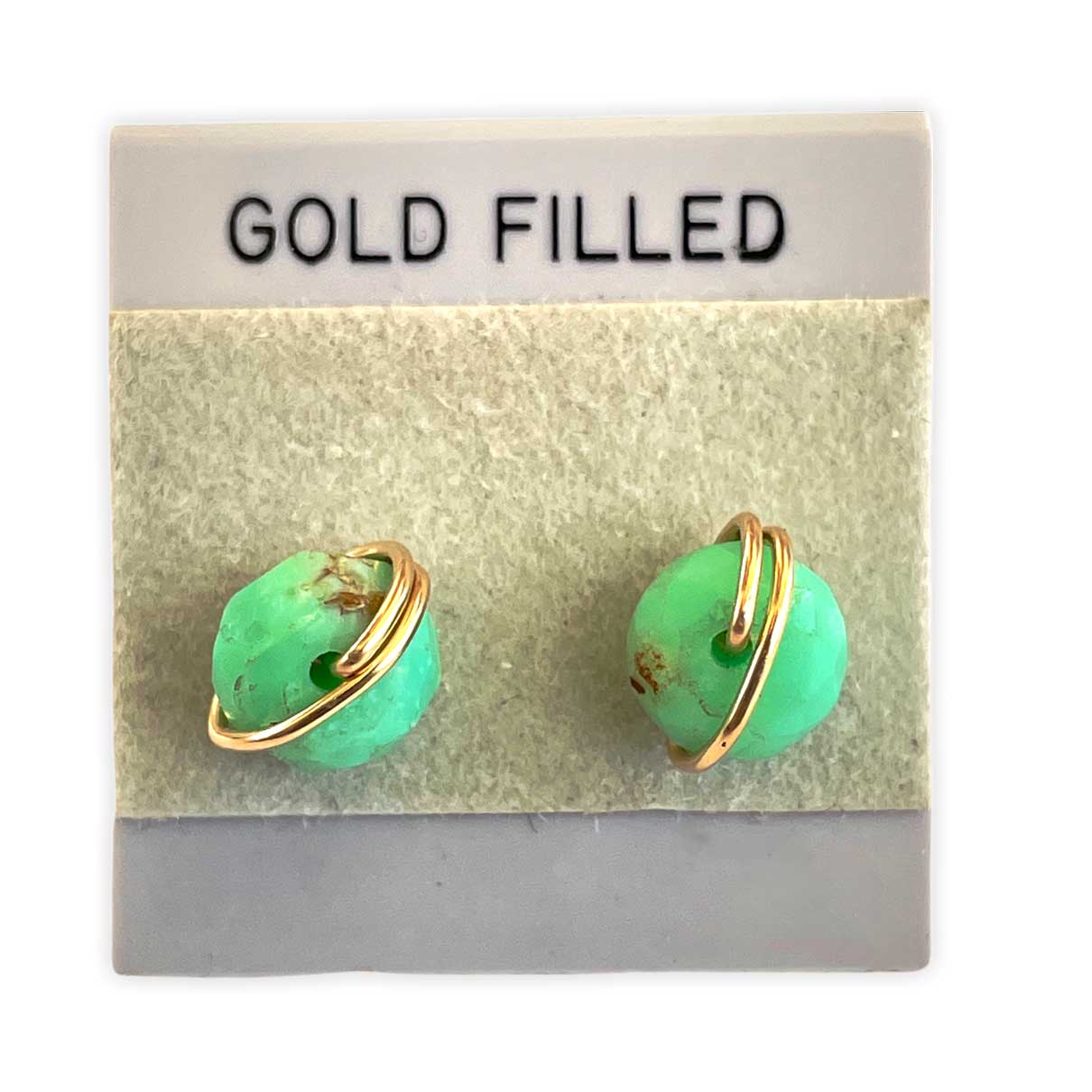 Chrysoprase stud earrings sale