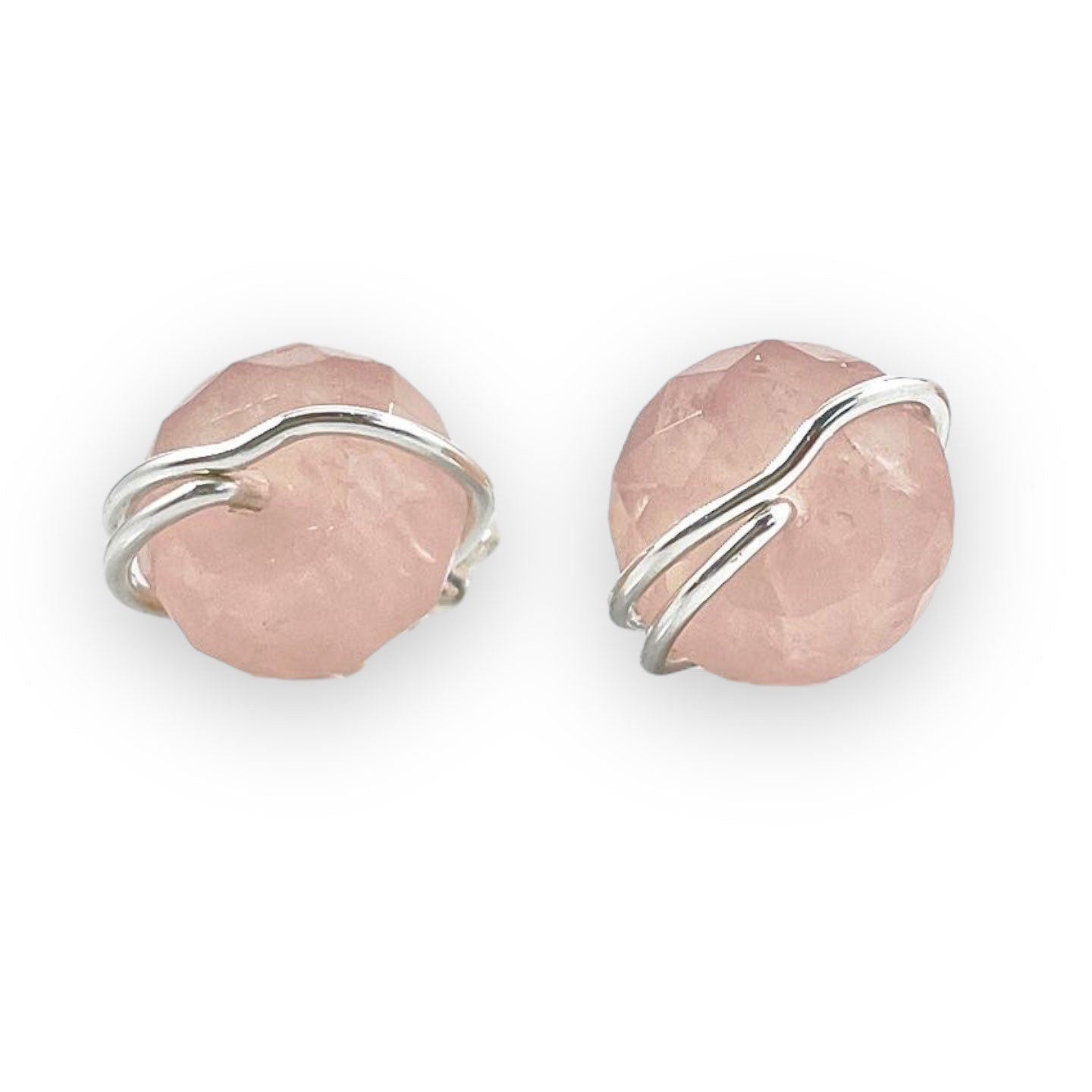 Rose quartz on sale earrings silver