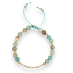 Load image into Gallery viewer, Amazonite bar bracelet in gold 
