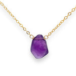 Load image into Gallery viewer, Amethyst necklace in gold 
