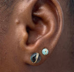 Load image into Gallery viewer, Teal fluorite stud earring 
