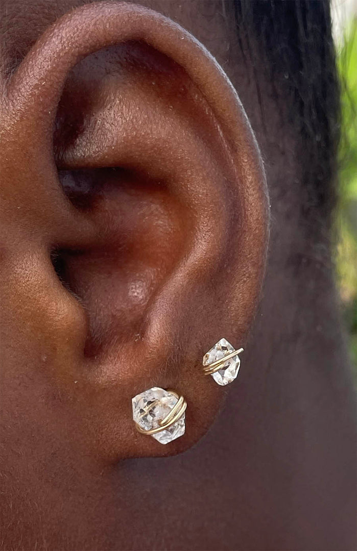 Clear quartz stud earrings  | April birthstone alternative