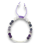 Load image into Gallery viewer, lavender stone bar bracelet in silver 
