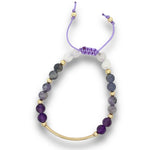 Load image into Gallery viewer, lavender mist stone bar bracelet in gold 
