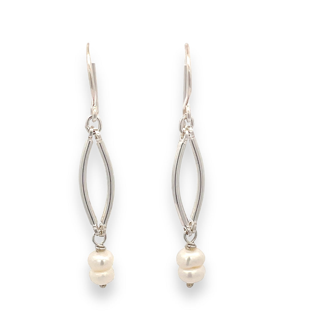 Oval link drop earrings |Casual Pearl  Jewelry