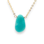 Load image into Gallery viewer, Peruvian amazonite necklace in gold 
