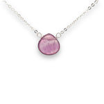 Load image into Gallery viewer, Purple fluorite necklace set in sterling silver 
