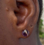 Load image into Gallery viewer, Purple stud earrings
