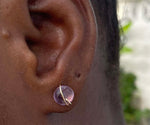 Load image into Gallery viewer, Purple fluorite stud earring
