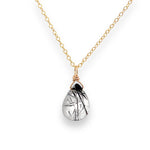 Load image into Gallery viewer, rutilated quartz teardrop set in gold-filled 
