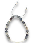 Load image into Gallery viewer, sunstone iolite stone bar bracelet in silver 
