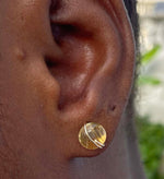 Load image into Gallery viewer, Yellow fluorite stud earring 
