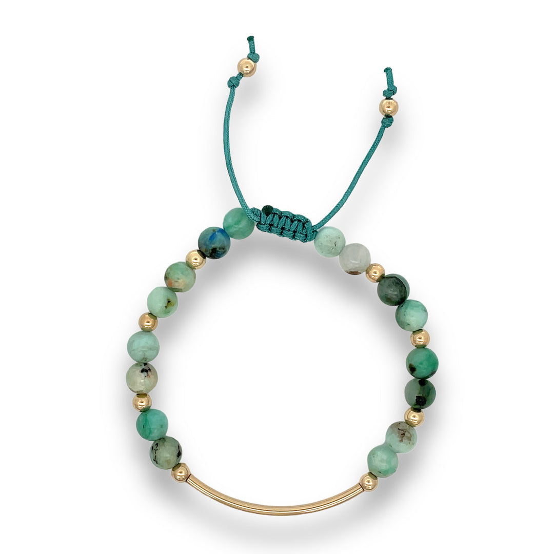 Chrysocolla Quartz | Stone Bar Bracelet