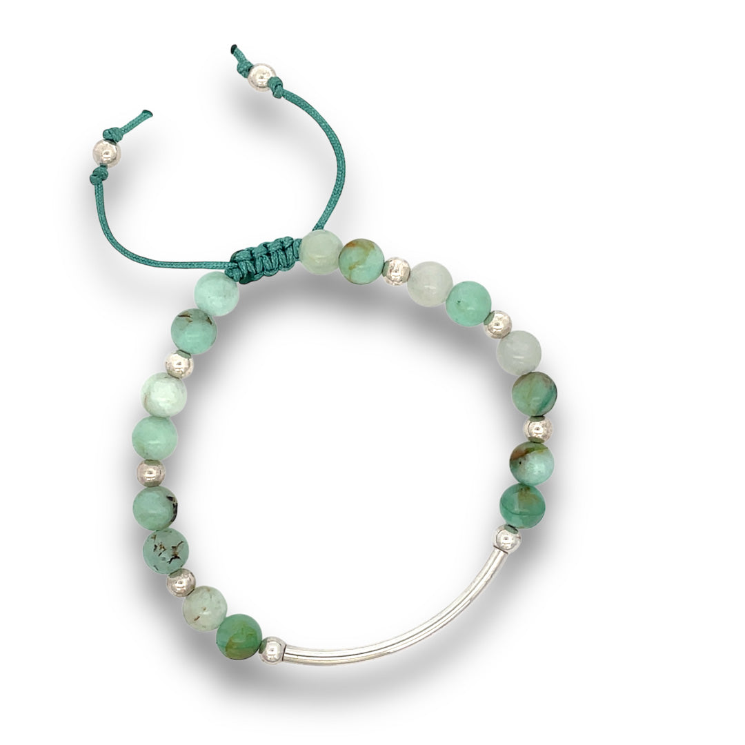 Chrysocolla Quartz | Stone Bar Bracelet