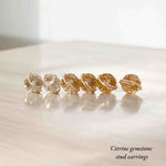 Load image into Gallery viewer, Deep orange citrine stud earrings 
