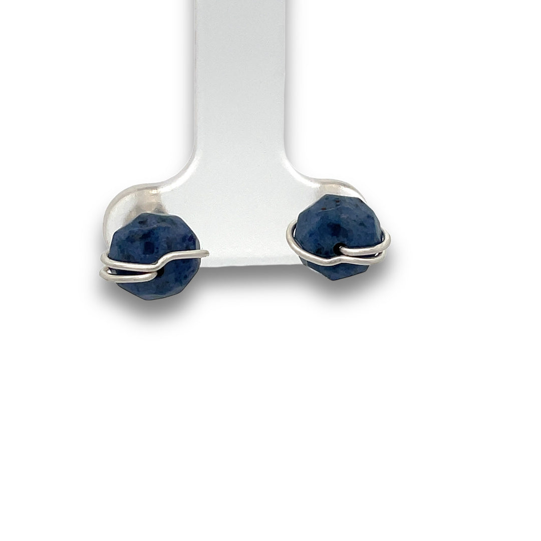 Dumortierite silver studs