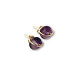 Load image into Gallery viewer, Fluorite studs in deep purple
