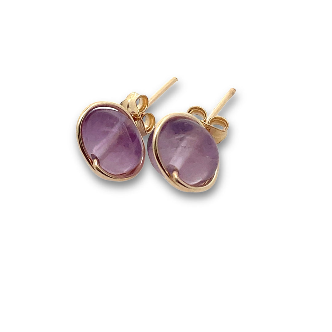 Light fluorite stud earrings 