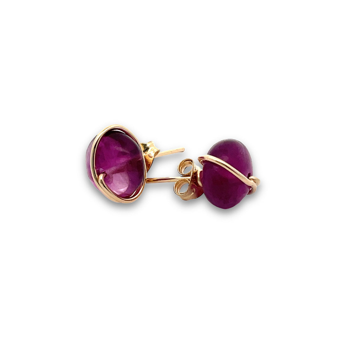 Flurite stud earrings in raspberry 