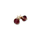 Load image into Gallery viewer, Fluorite studs in red purple 
