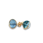 Load image into Gallery viewer, Fluorite stud earrings in teal
