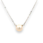 Load image into Gallery viewer, silver modern pearl necklace 
