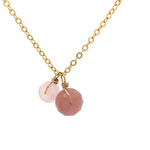 Load image into Gallery viewer, morganite and rose quartz gold necklace 
