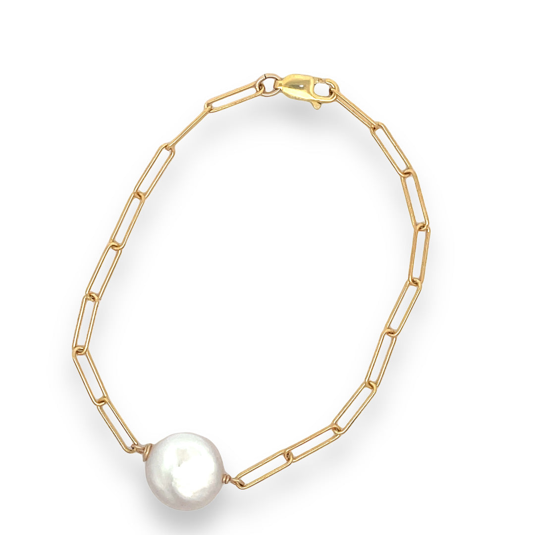 pearl paper clip bracelet 