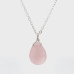 Load and play video in Gallery viewer, Rose quartz silver necklace 
