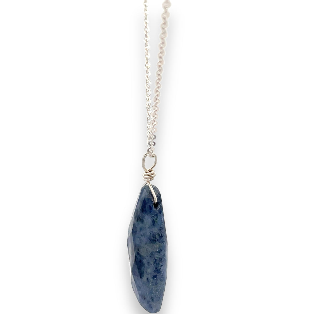 Sodalite Pendant Necklace | Butterfly Wing Design