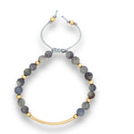 Load image into Gallery viewer, sunstone iolite stone bar bracelet in gold 
