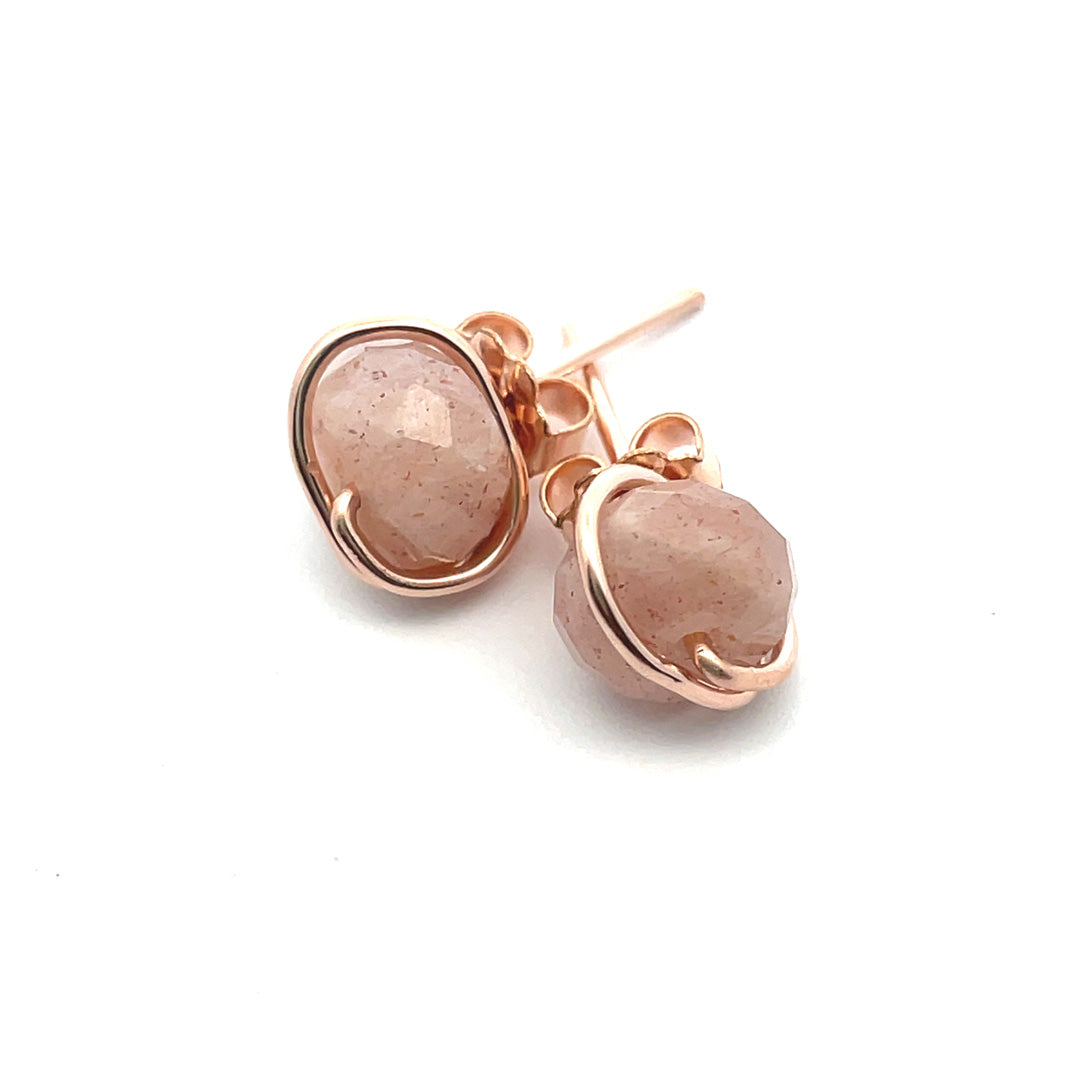 Sunstone Stud Earrings | Radiant Gemstone Jewelry