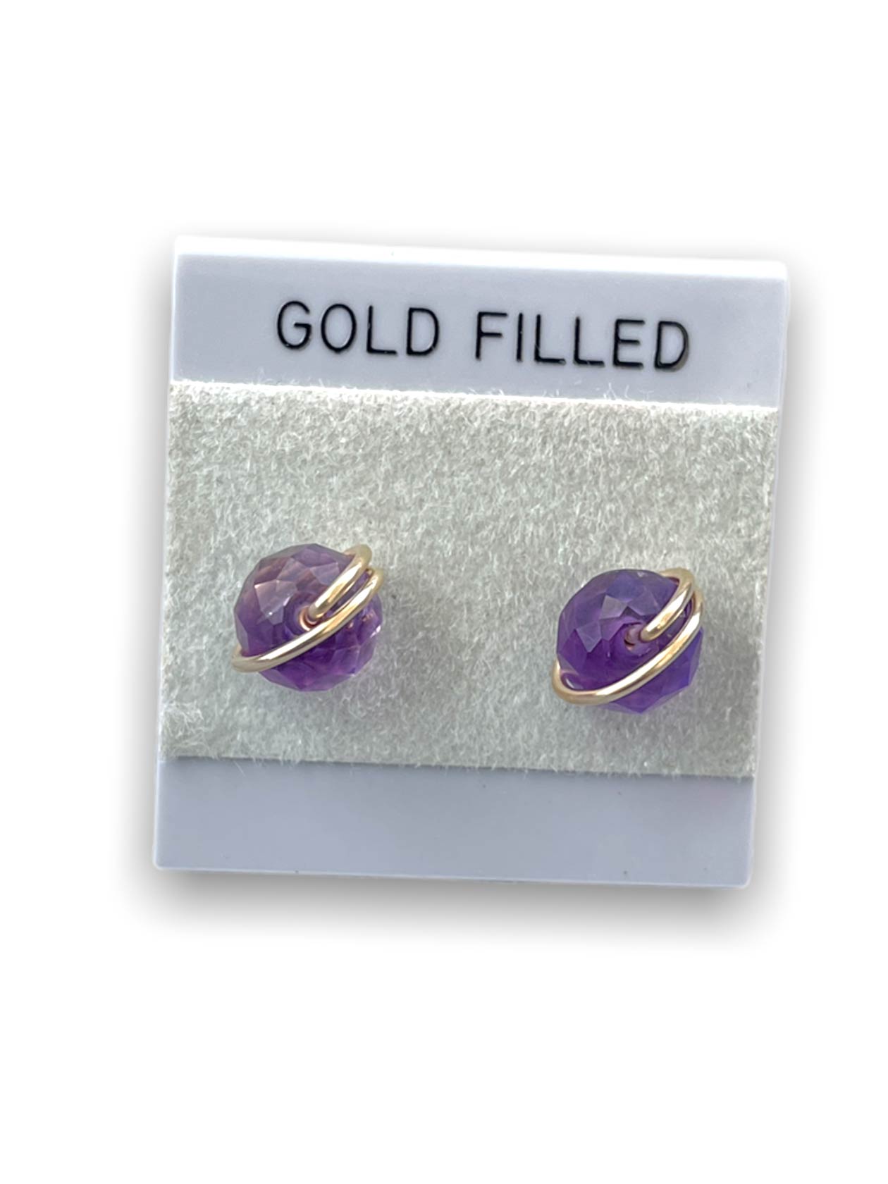 14k gold store amethyst stud earrings