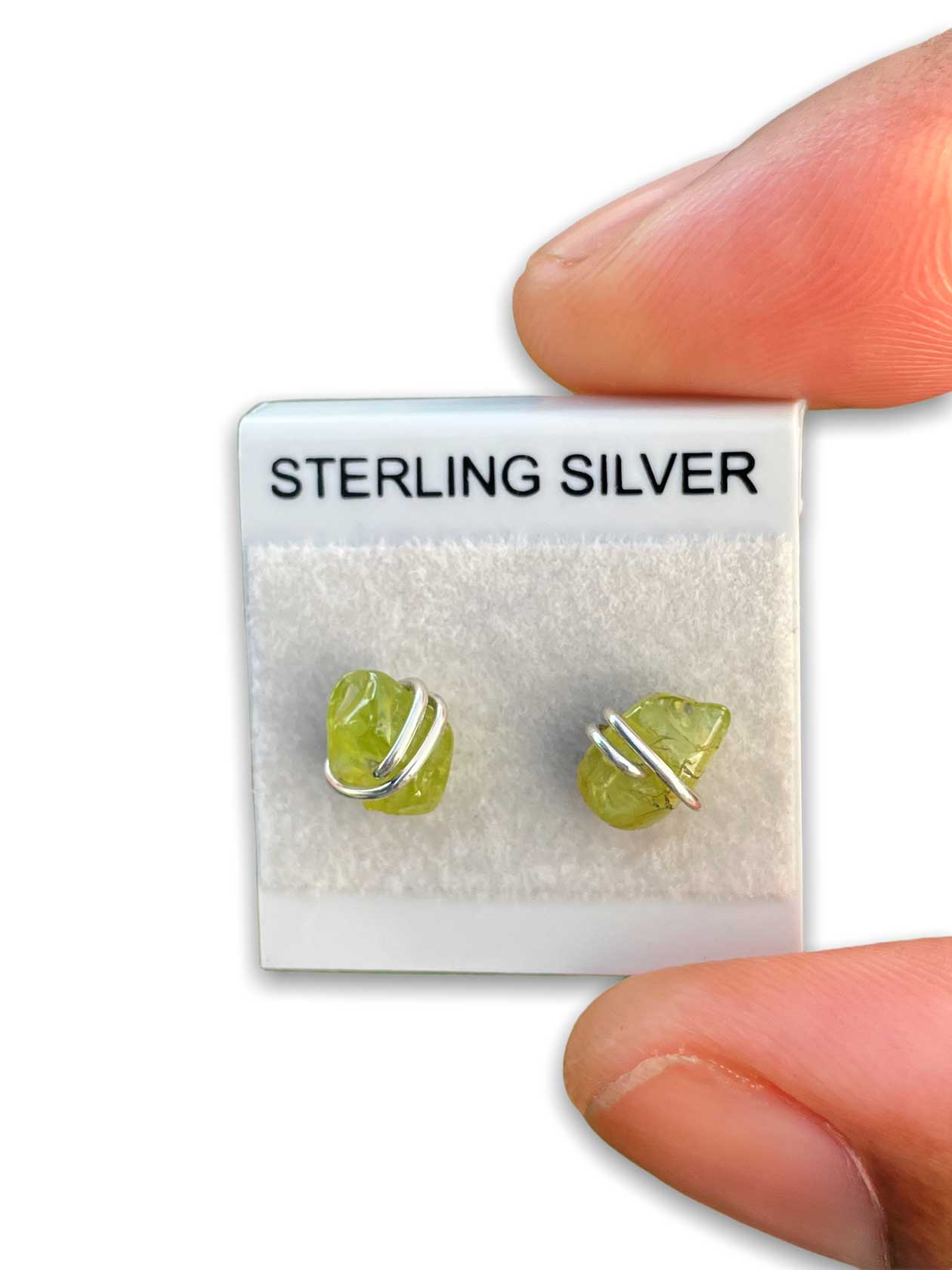 Peridot stud online earrings silver