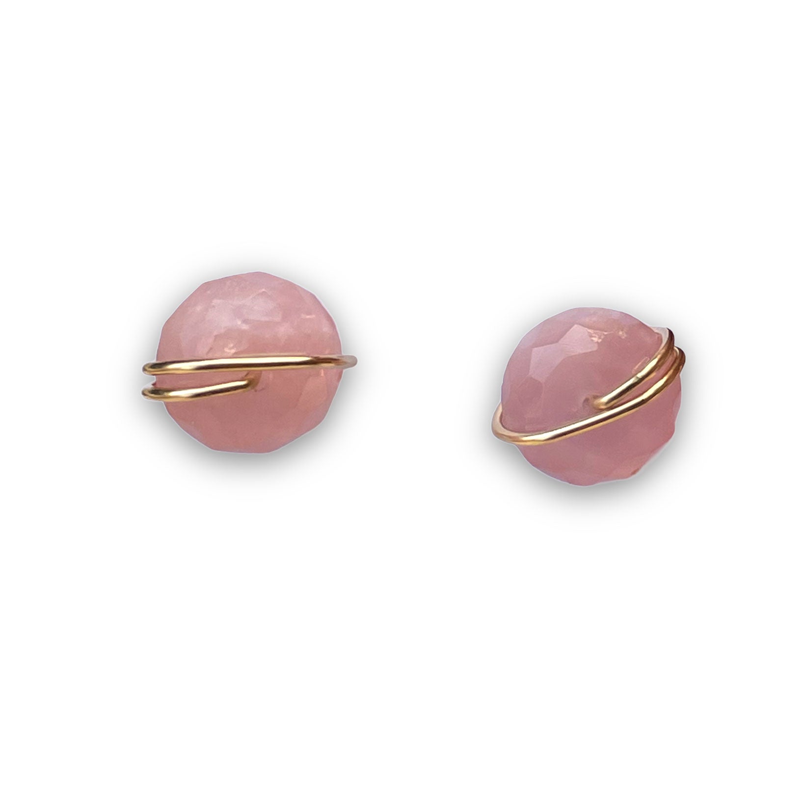 Rose quartz hot sale stud earrings