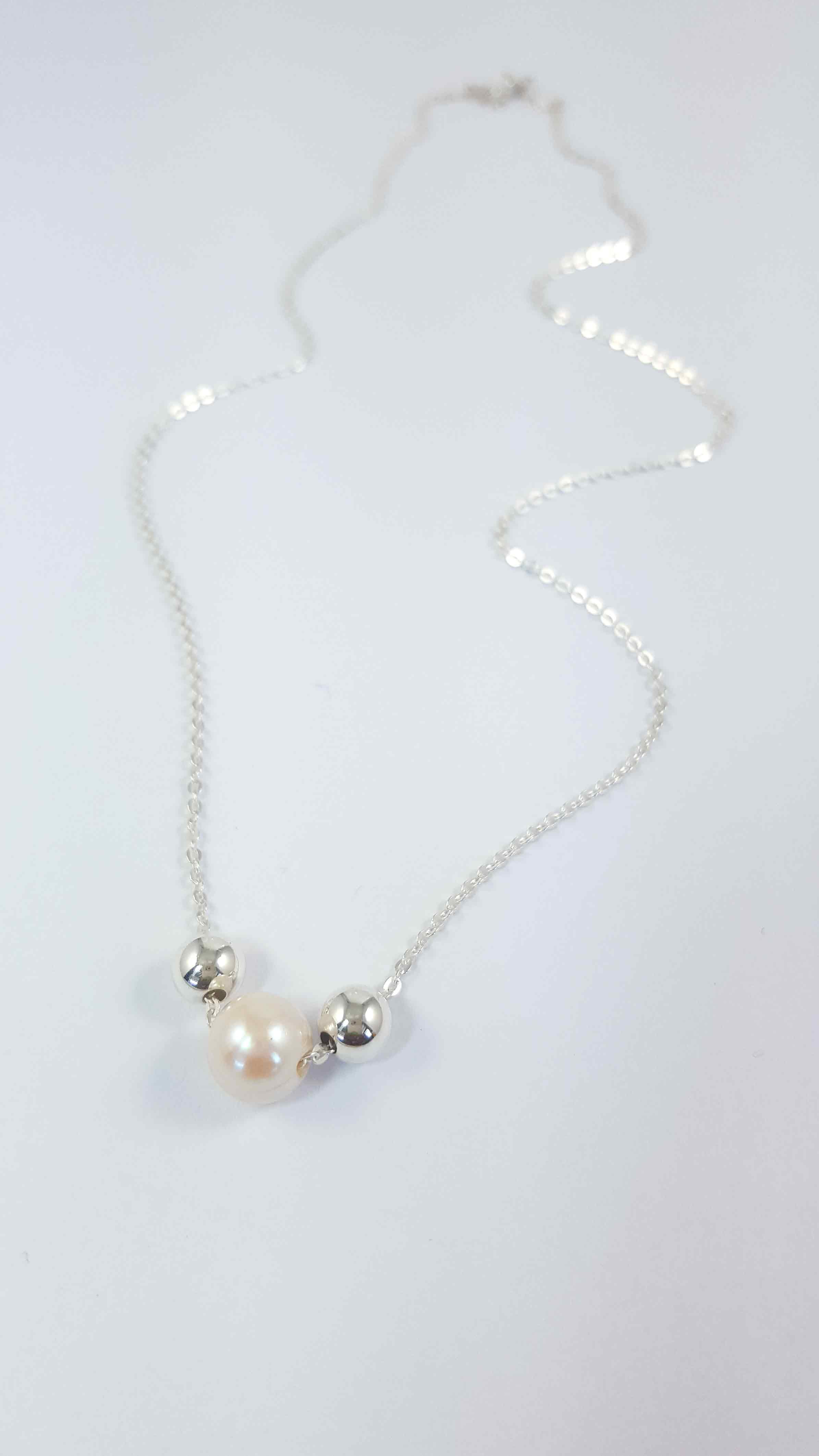 Silver ball necklace|Minimalistic chain collection